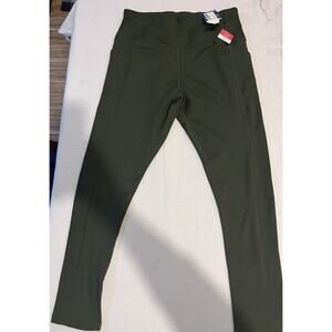 Aeropostale Women's XL Olive Green High Rise Athletic Leggings Pockets Yoga NWT